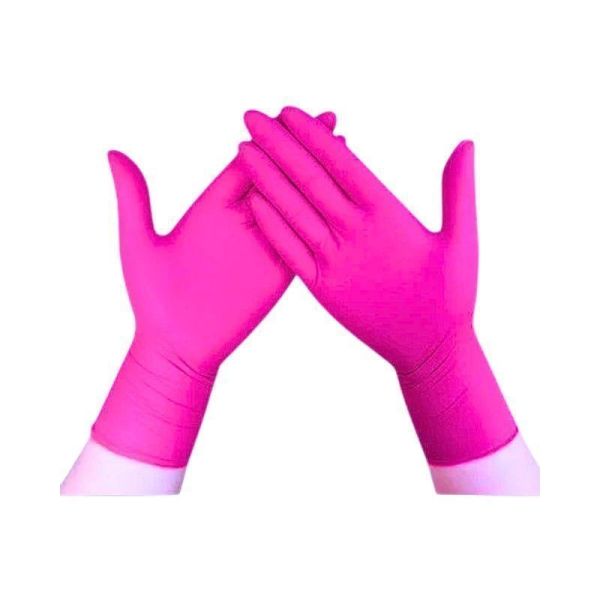 Has-Pet Pembe Pudrasız Nitril Muayene Eldiveni Large 100 Lü 2 Paket