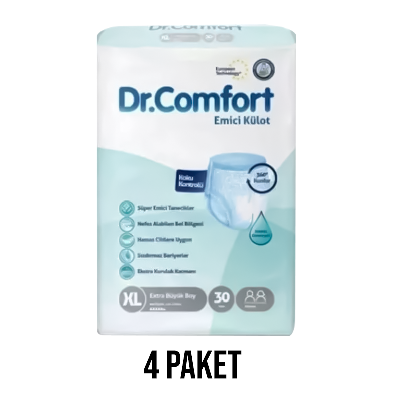 Dr.Comfort Emici Külot Yetişkin Hasta Bezi XL 30 Lu 4 Paket