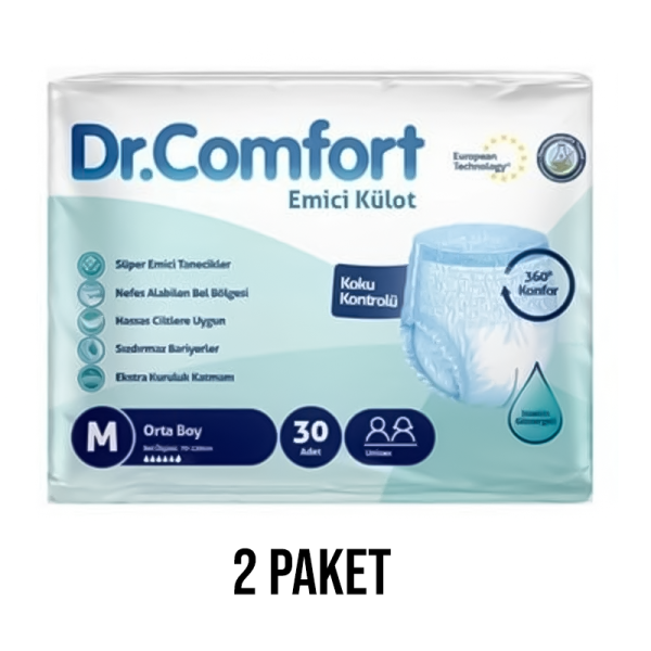 Dr.Comfort Emici Külot Yetişkin Hasta Bezi  M 30 Lu 2 Paket