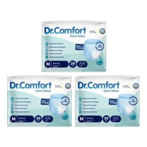 Dr.Comfort Emici Külot Yetişkin Hasta Bezi M 30 Lu  3 Paket