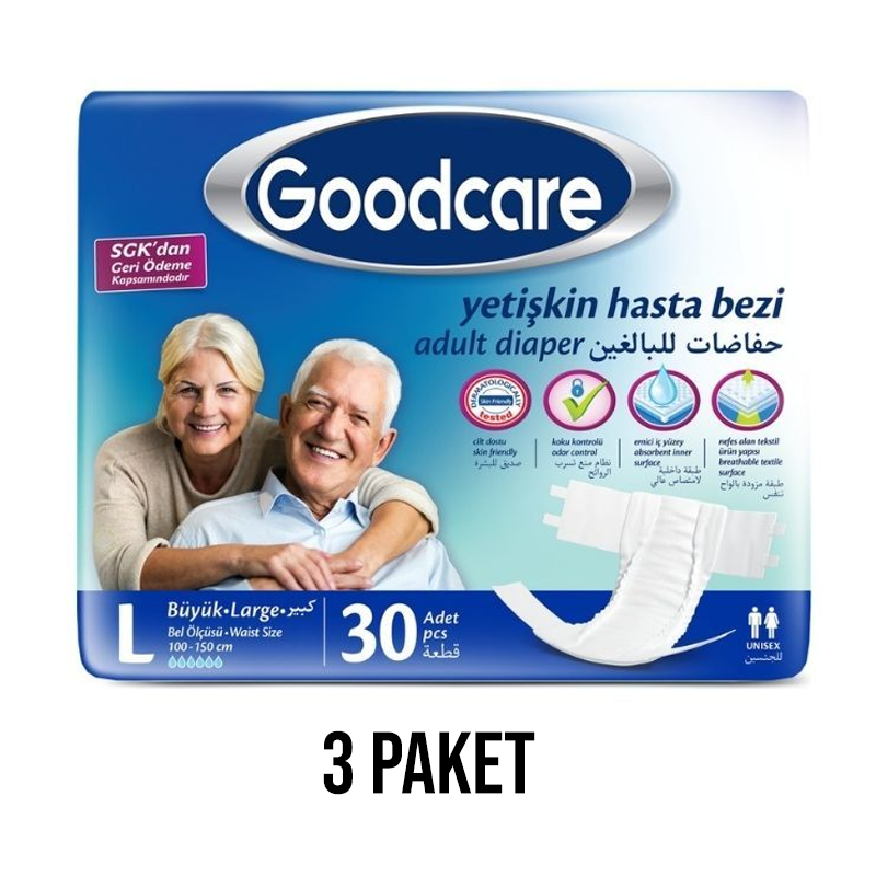 Goodcare Belbantlı Yetişkin Hasta Bezi L 30 Lu 3 Paket