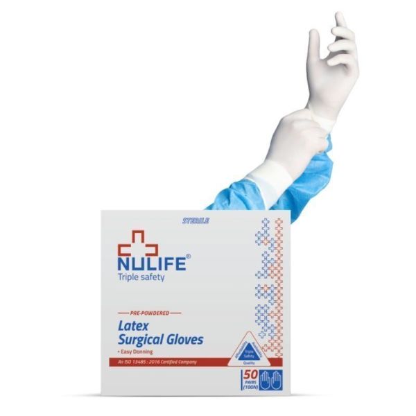 Nulife Steril Lateks Cerrahi Eldiven Pudralı 8 Numara 50 Adet 8 Paket