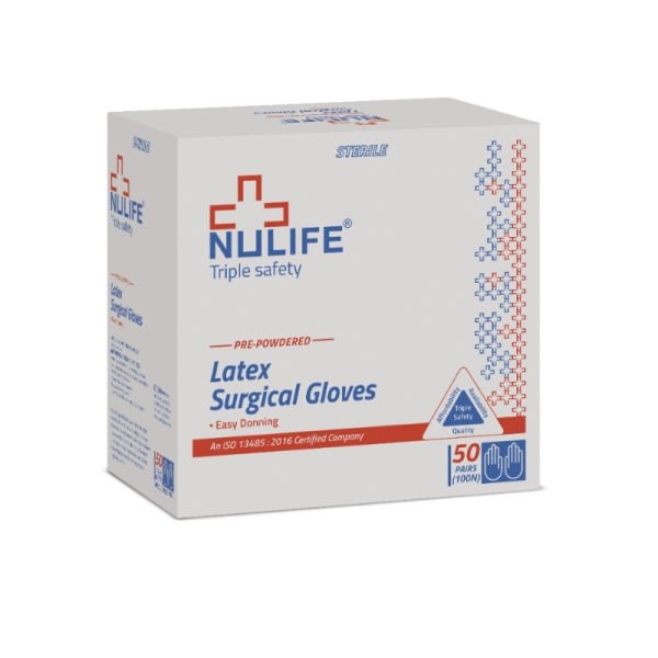 Nulife Steril Lateks Cerrahi Eldiven Pudralı 8.5 Numara 50 Adet