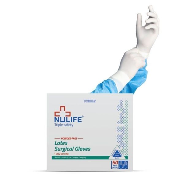 Nulife Steril Lateks Cerrahi Eldiven Pudrasız 7.5 Numara 50 Adet