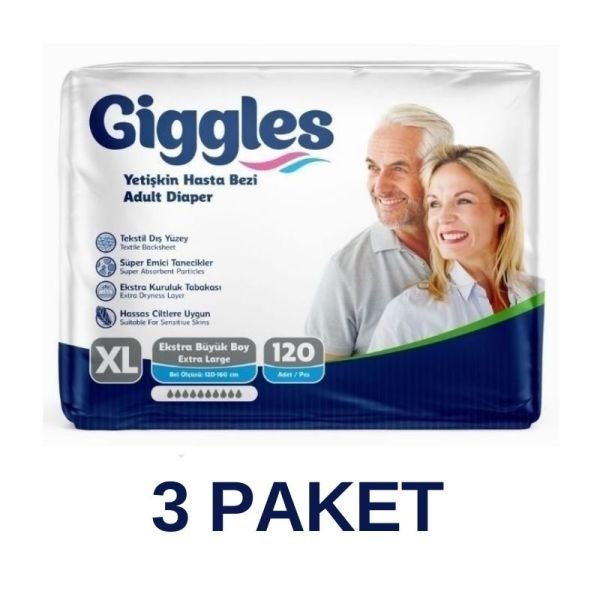 Giggles Belbantlı Yetişkin Hasta Bezi XL 30 Lu 3 Paket