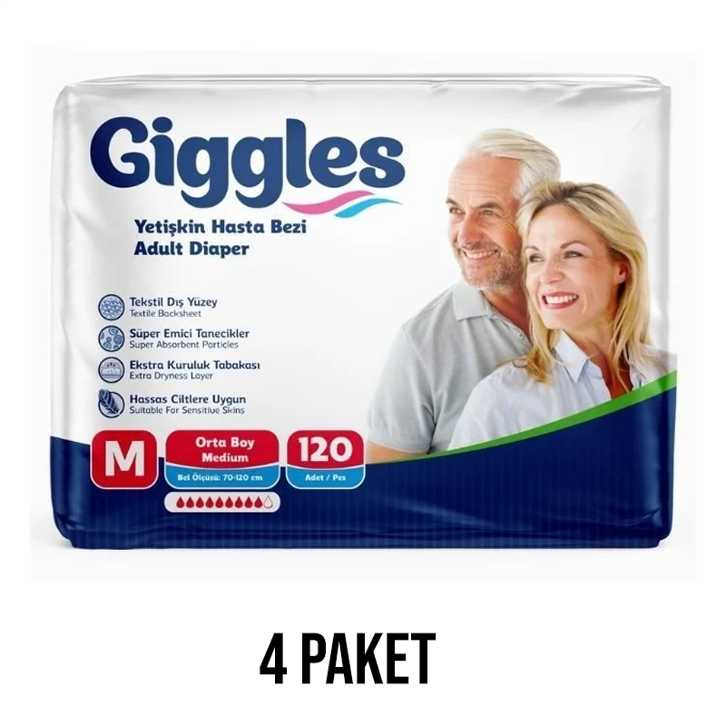 Giggles Belbantlı Yetişkin Hasta Bezi M 30 Lu 4 Paket