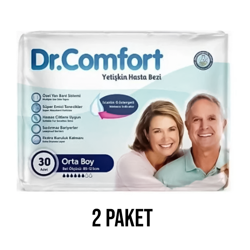 Dr.Comfort Belbantlı Yetişkin Hasta Bezi M 30 Lu 2 Paket