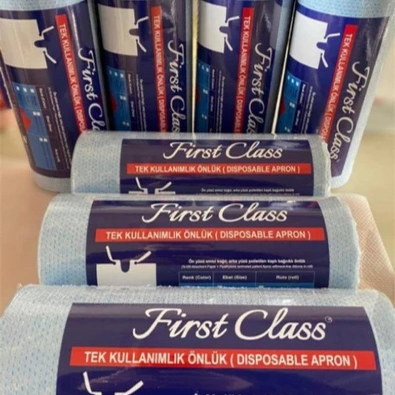 First Class Dental Patient Apron, 80 Pieces, 2 Rolls, Blue Color