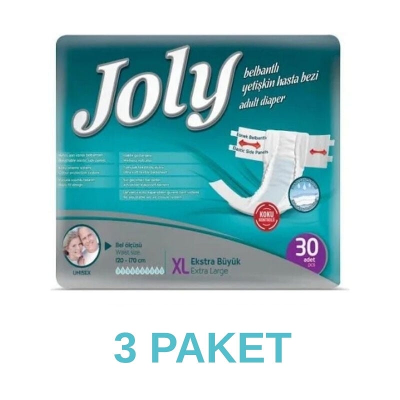 Joly Belbantlı Yetişkin Hasta Bezi XL 30 Lu 3 Paket