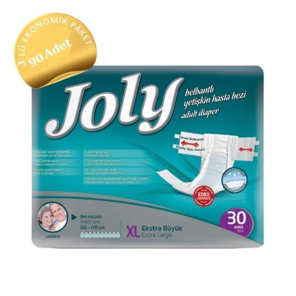 Joly Waistband Adult Diaper XL 30 Pieces 3 Pack