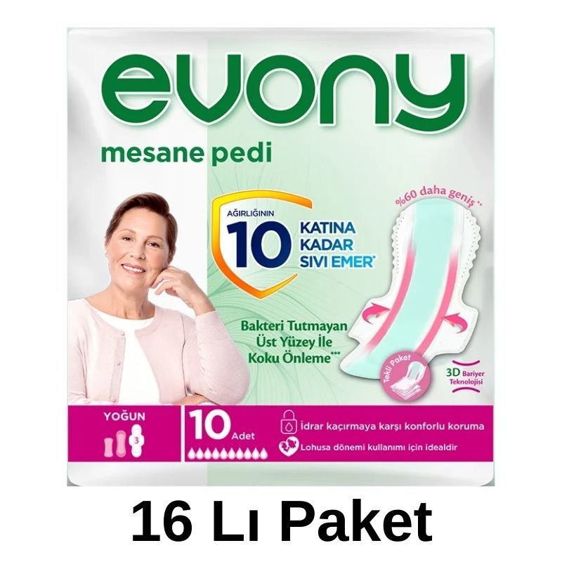 Evony Bladder Pad Intensive 16 Pack 160 Pieces