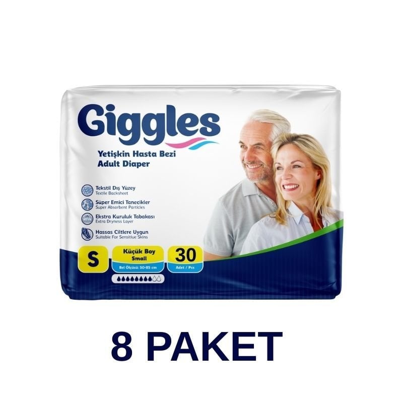 Giggles Belbantlı Yetişkin Hasta Bezi S Beden 30 Lu 8 Paket