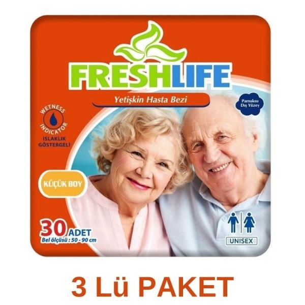 Freshlife Waistband Adult Diaper S 30 Pieces 3 Pack