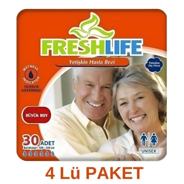 Freshlife Waistband Adult Diaper L 30 Pieces 4 Pack