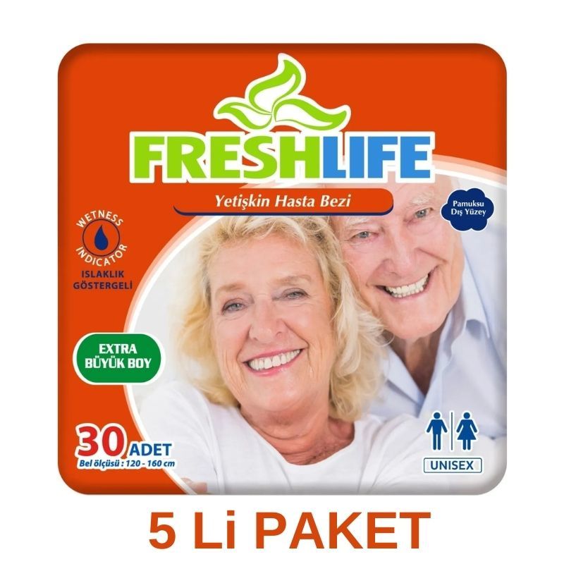 Freshlife Belbantlı Yetişkin Hasta Bezi XL 30 Lu 5 Paket