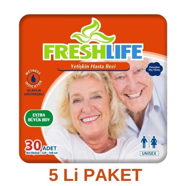 Freshlife Waistband Adult Diaper XL 30 Pieces 5 Pack