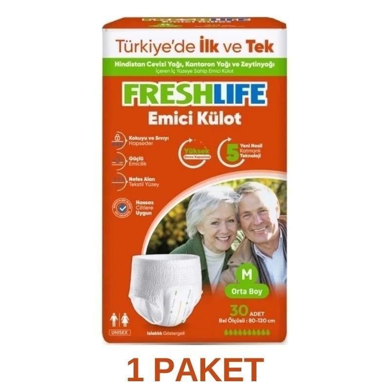Freshlife Emici Külot Yetişkin Hasta Bezi M 30 Lu