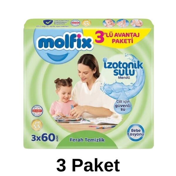 Molfix İzotonik Islak Mendil 9x60 3 Paket