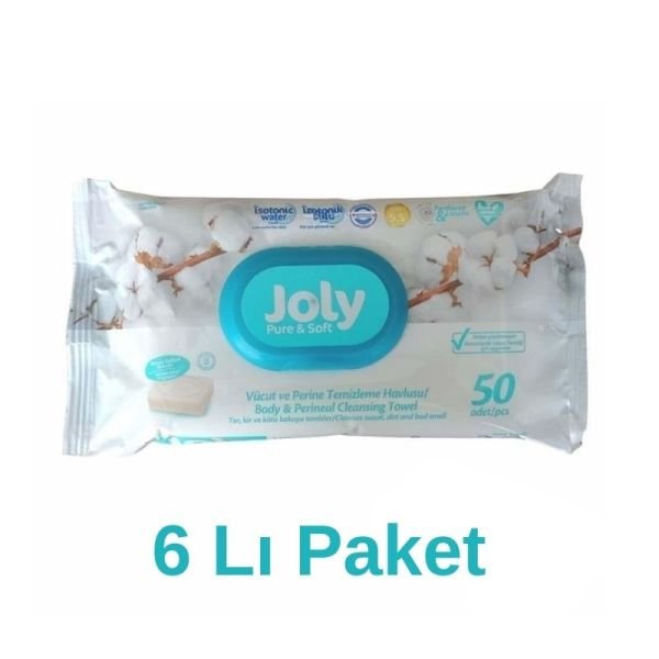 Joly Body and Perineum Cleaning Towel 50 Pieces 6 Pack