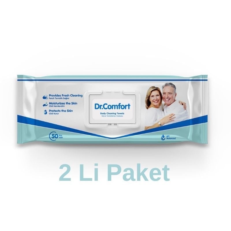 Dr.comfort Body and Perineal Cleaning Towels 2 Packs of 50