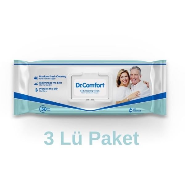 Dr.comfort Vücut Ve Perine Temizleme Havlusu 50 Li 3 Paket