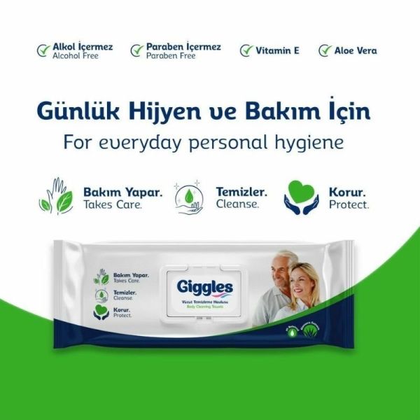Giggles Body and Perineal Cleansing Towels 3 Pack of 50