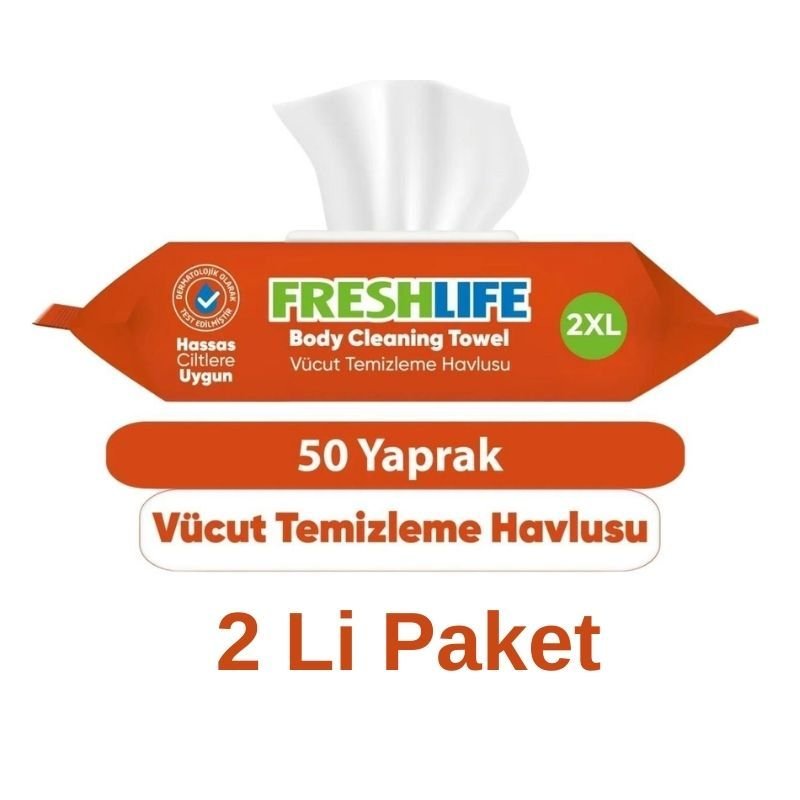 Freshlife Body and Perineum Cleaning Towels 2 Packs of 50