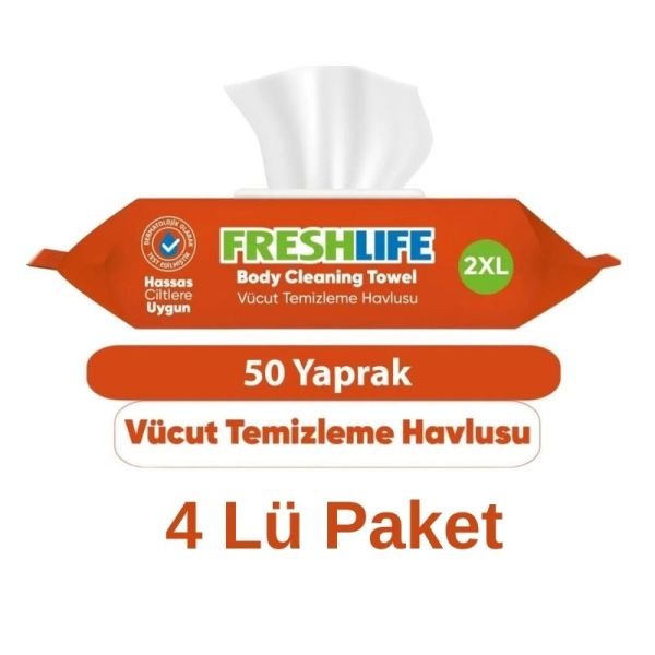 Freshlife Vücut Ve Perine Temizleme Havlusu 50 Li 4 Paket