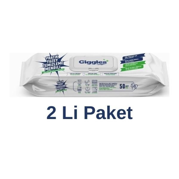 Giggles Practical Surface Cleaning Towel 50 x 2 pack of 100 towels