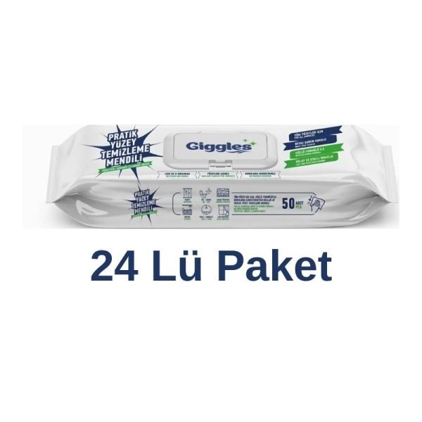 Giggles Practical Surface Cleaning Towel 50 Pieces 24 Pack