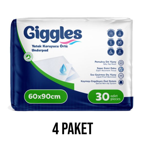 Giggles Mattress Protector 60x90 Cm 4 Packs of 120 Pieces