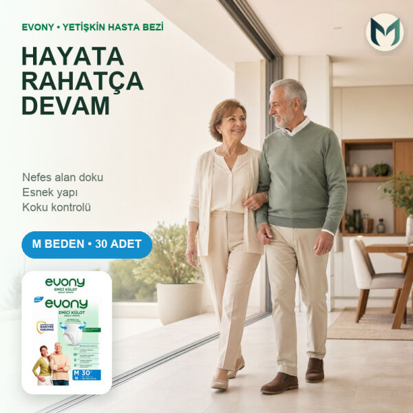 Evony Emici Külot Yetişkin Hasta Bezi M 30 Lu 2 Paket