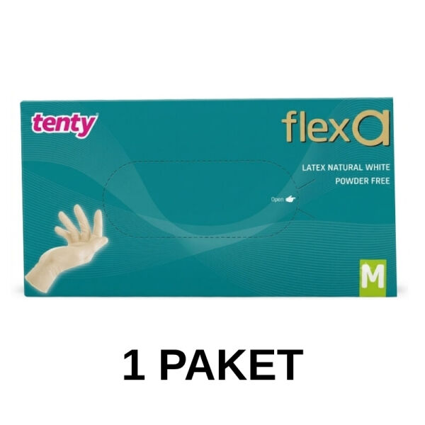 Tenty Flexa Pudrasız Lateks Eldiven 100 Lü Medium