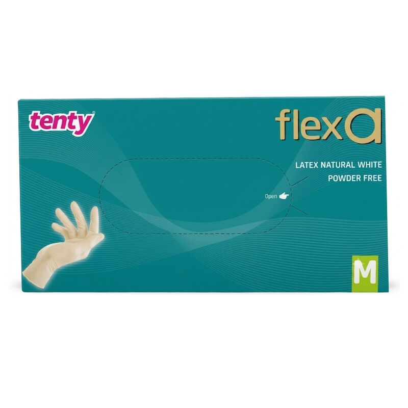 Tenty Flexa Pudrasız Lateks Eldiven 100 Lü Medium