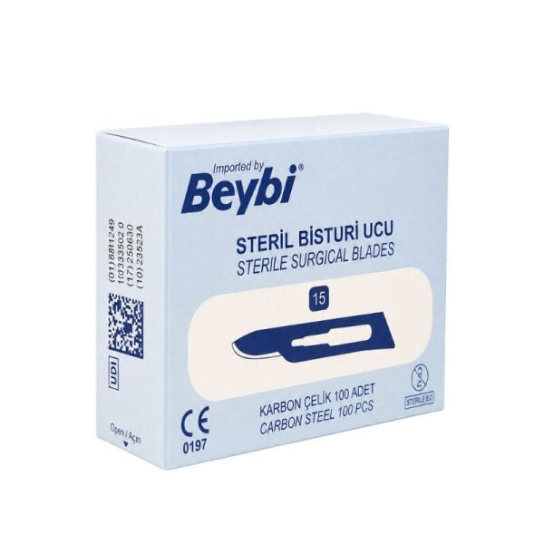 Beybi Steril Çelik Bisturi Ucu 15 Numara 100 Adet 3 Paket