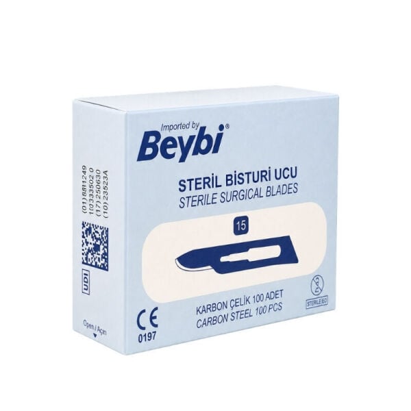 Beybi Steril Çelik Bisturi Ucu 15 Numara 100 Adet 4 Paket