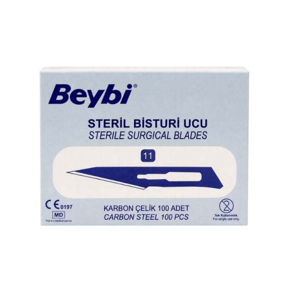 Beybi Steril Çelik Bisturi Ucu 11 Numara 100 Adet 1 Paket