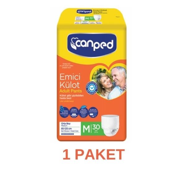 Canped Absorbent Panties Adult Diaper M 30 Pack