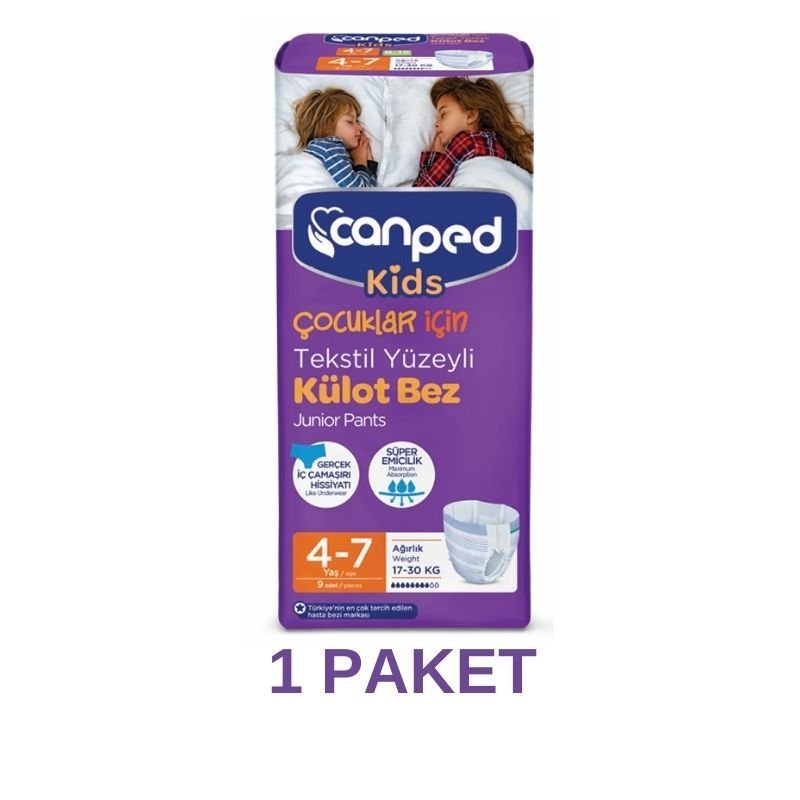 Canped Kids Diaper Panties 4-7 Years 17-30 KG 9 Pieces