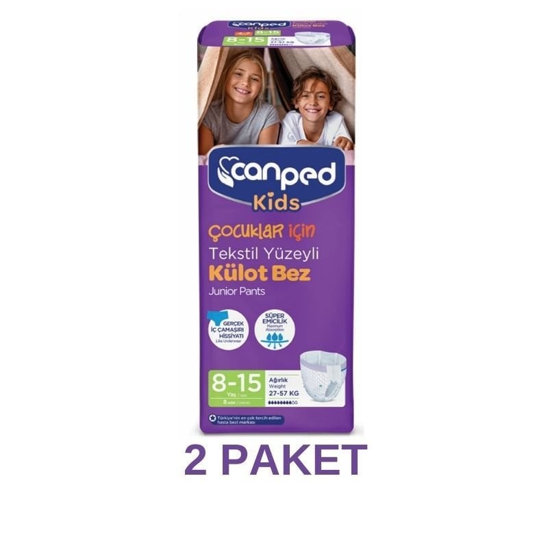 Canped Kids Külot Bez 8-15 Yaş 27-57 KG 8 Lu 2 Paket