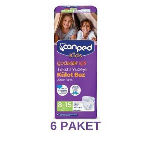 Canped Kids Diaper Panties 8-15 Years 27-57 KG 6 Packs of 8