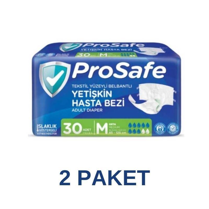 Prosafe Belbantlı Yetişkin Hasta Bezi M 30 Lu 2 Paket