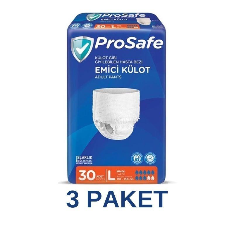 Prosafe Emici Külot Yetişkin Hasta Bezi L 30 Lu 3 Paket