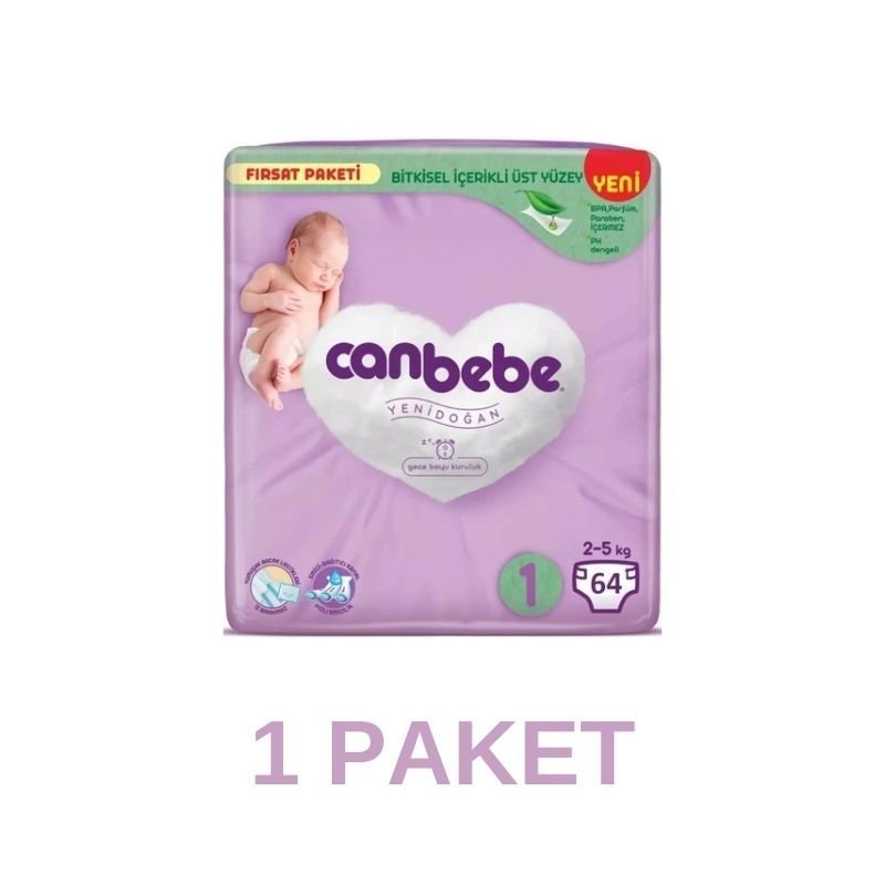 Canbebe Yeni Doğan Bebek Bezi 1 Beden 64 Lü