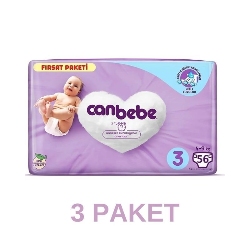 Canbebe Baby Diaper Midi 3 Size 56 Pcs 3 Pack