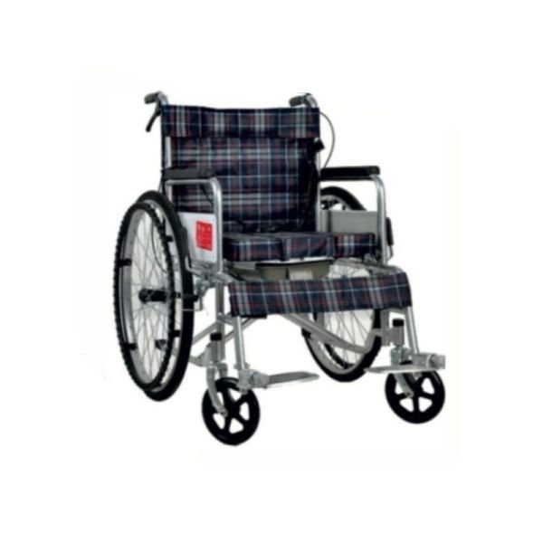 Tekin TKM-04 Manual Wheelchair Toilet Chair Plaid