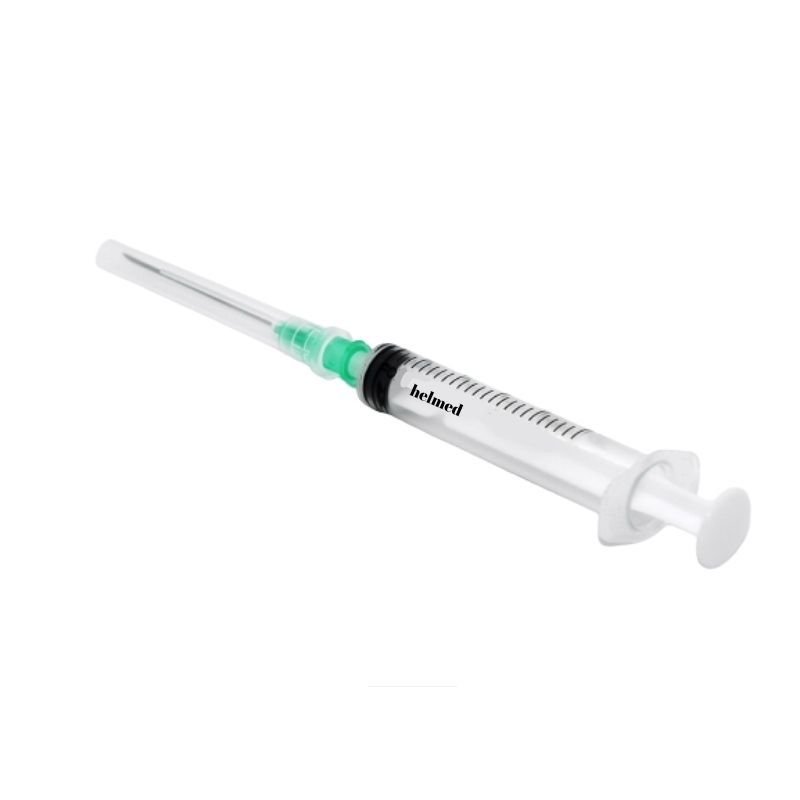 Helmed 20 CC 3 Piece Short and Green Tip Syringe 100 Pieces