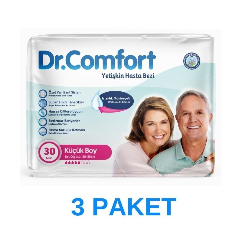 Dr. Comfort Adult Diaper with Waistband S 30 Pieces 3 Pack