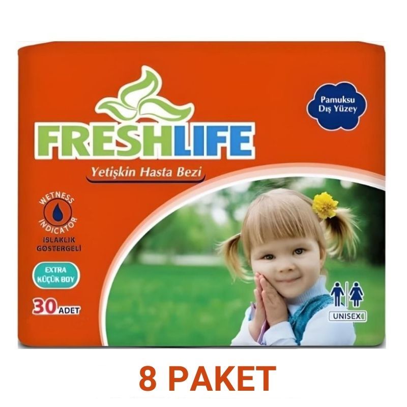 Freshlife Belbantlı Yetişkin Hasta Bezi XS 30 Lu 8 Paket