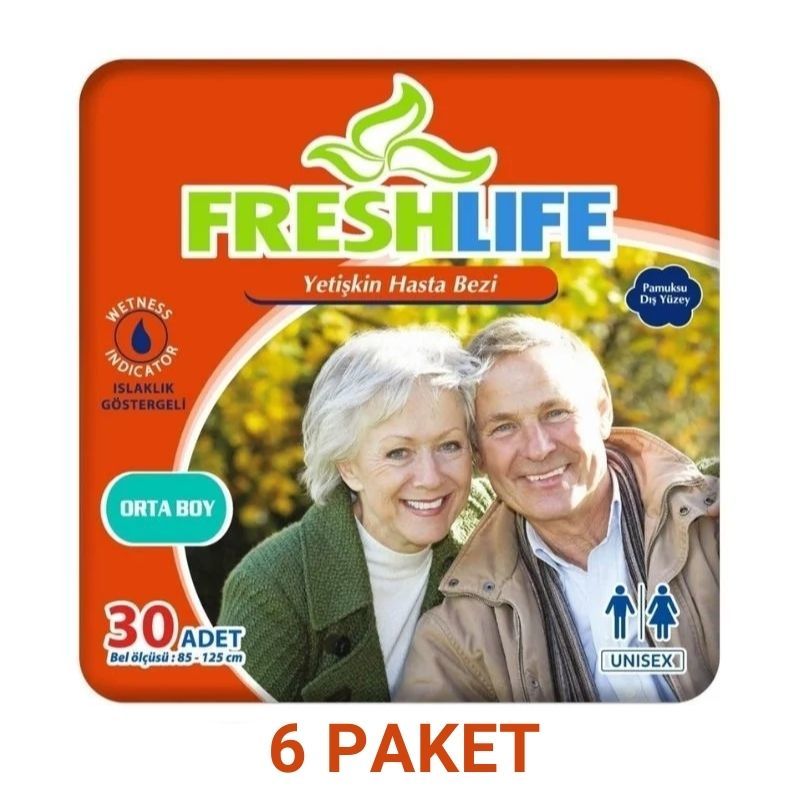 Freshlife Belbantlı Yetişkin Hasta Bezi M 30 Lu 6 Paket